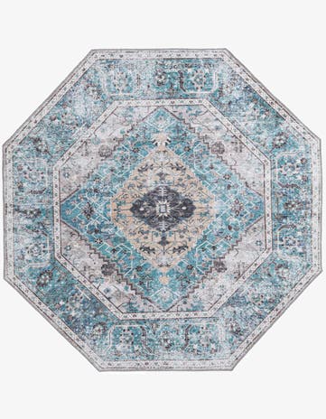 Seaglass Washable Yara Octagon Rug