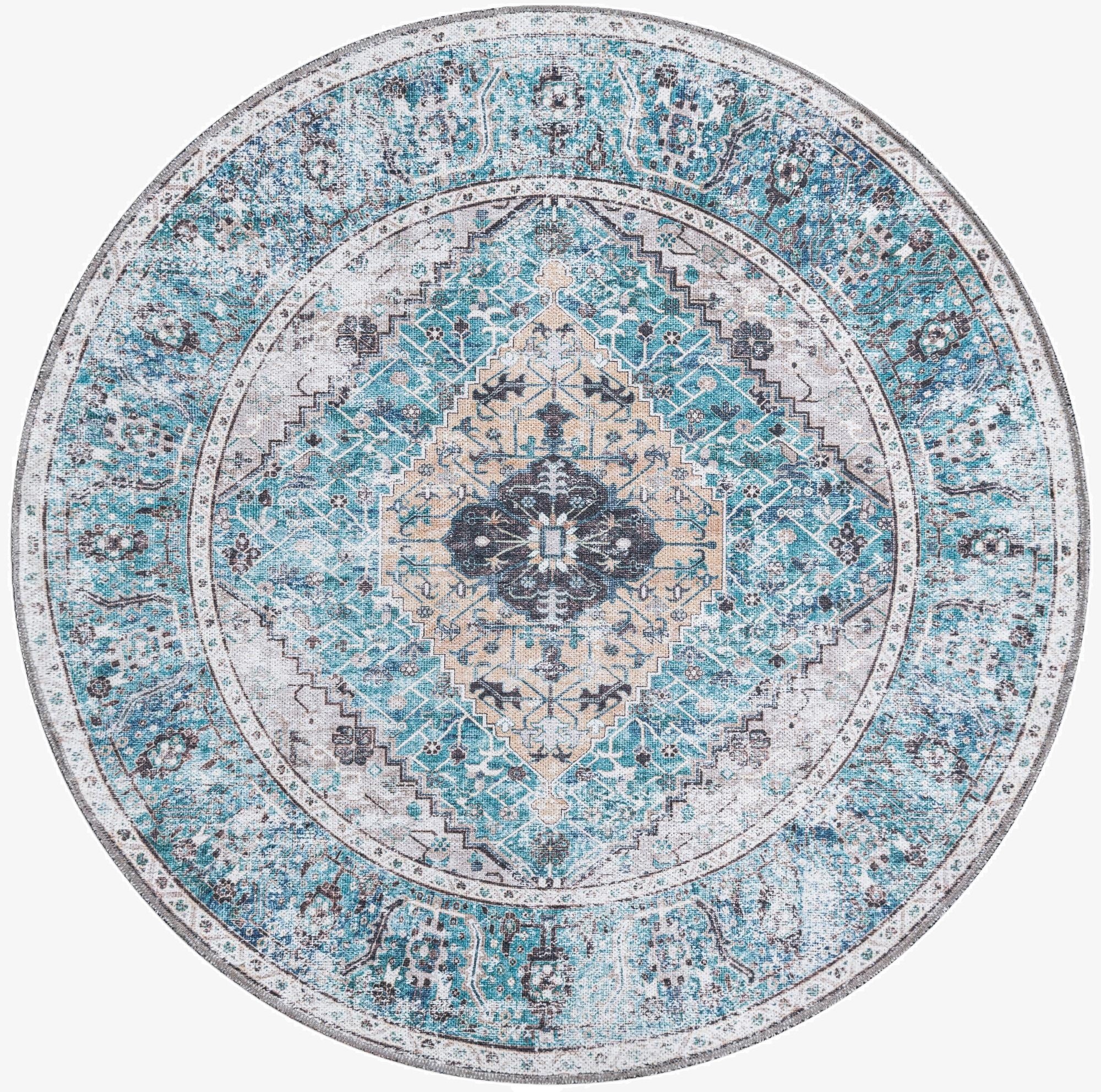 4' x 4'  Washable Yara Round Rug