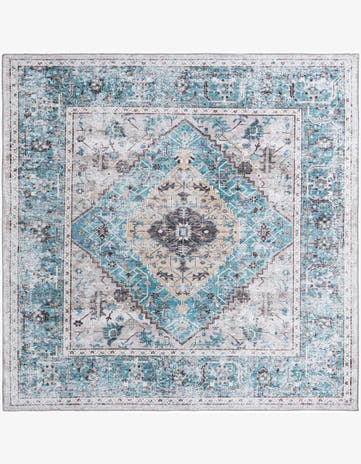 Seaglass Washable Yara Square Rug