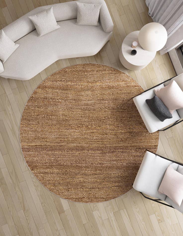 Detail image of 7' 10 x 7' 10 Hand Woven Palm Beach Jute Round Rug