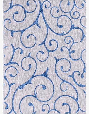 7' 10 x 11' Shale · Floral / botanical Outdoor Rug, gray
