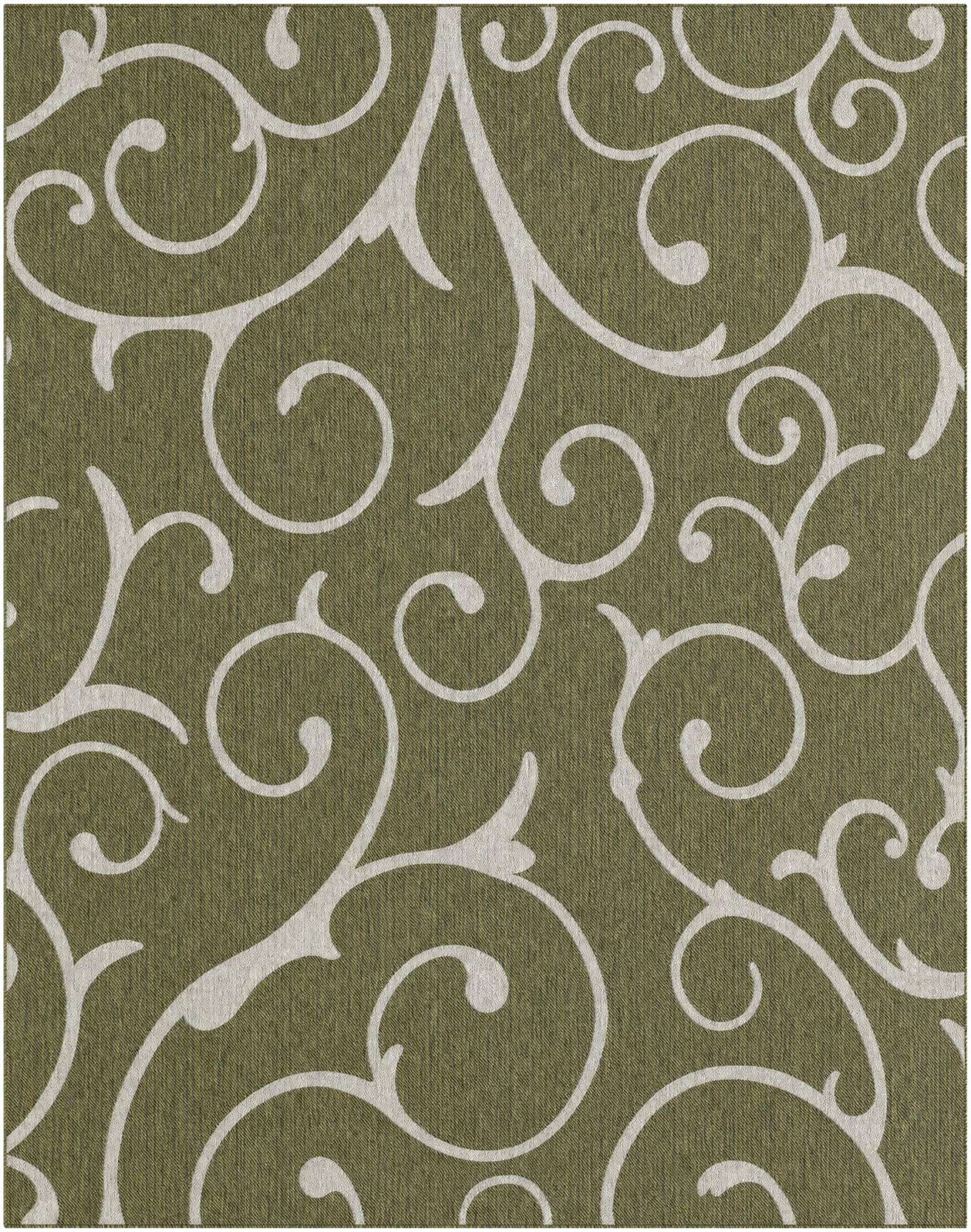 7' 10 x 10' Shale · Floral / botanical Outdoor Rug, green
