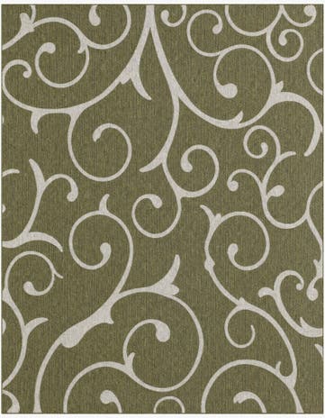 7' 10 x 10' Shale · Floral / botanical Outdoor Rug, green