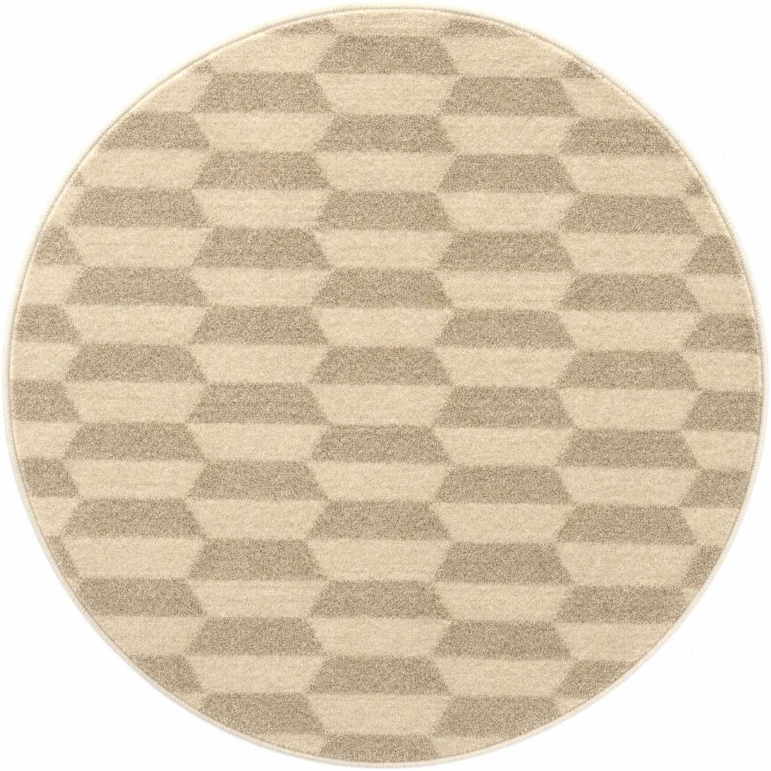 3' x 3' Sidney · Geometric rug, ivory and light brown