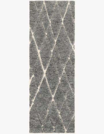 Silver Gray Atlas Moroccan Wool Runner Rug