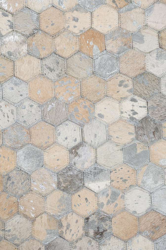 5' 2 x 7' 10 Cowhide Leather Rug