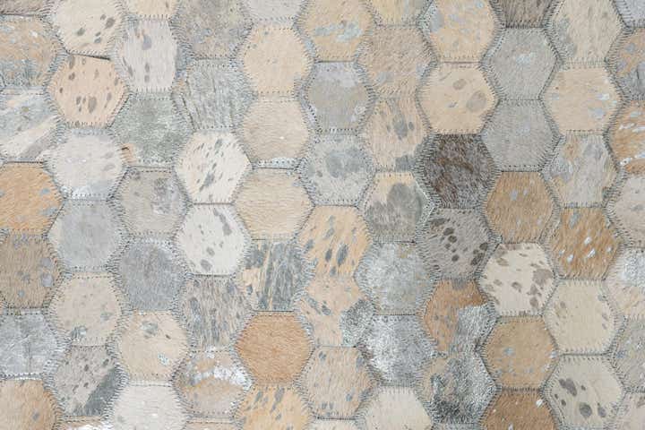 5' 2 x 7' 10 Cowhide Leather Rug