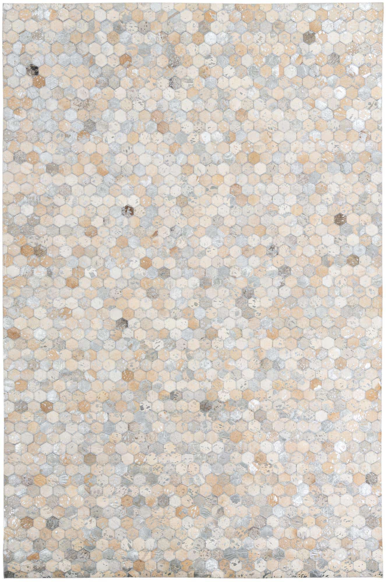 5' 2 x 7' 10 Cowhide Leather Rug