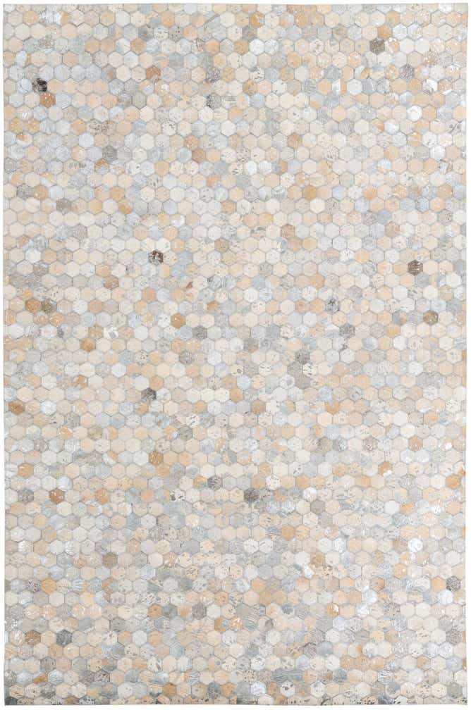 5' 2 x 7' 10 Cowhide Leather Rug