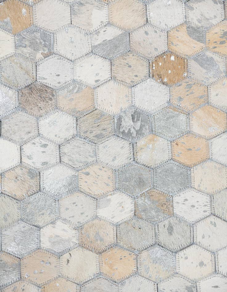 Detail image of 5' 1 x 7' 10 Cowhide Leather Rug