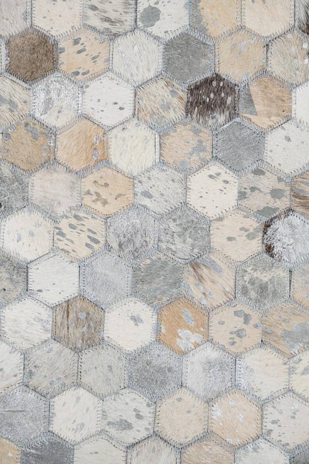 Detail image of 5' 1 x 7' 10 Cowhide Leather Rug