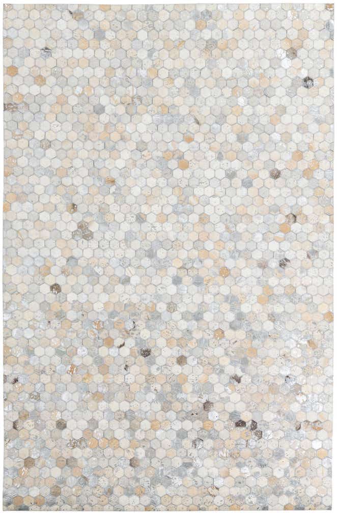 5' 1 x 7' 10 Cowhide Leather Rug