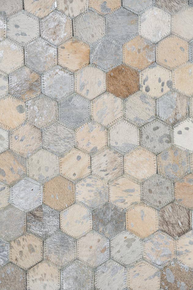 Detail image of 5' 1 x 8' Cowhide Leather Rug
