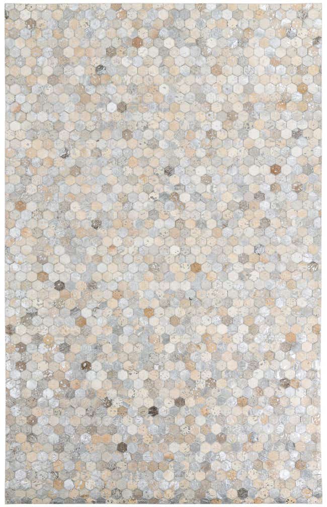 5' 1 x 8' Cowhide Leather Rug