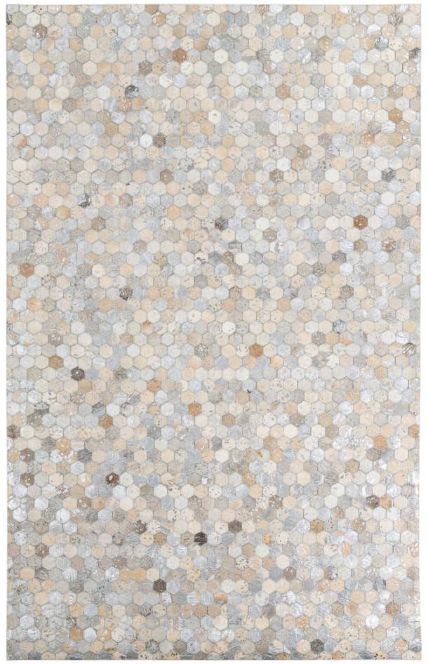 Detail image of 5' 1 x 8' Cowhide Leather Rug