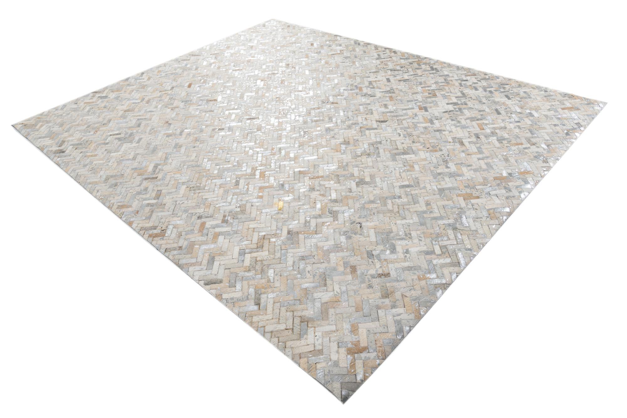 8' 1 x 9' 9 Cowhide Leather Rug
