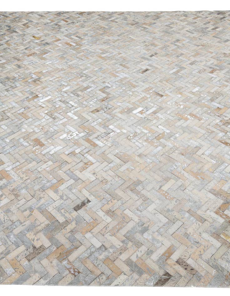 Detail image of 8' 1 x 9' 9 Cowhide Leather Rug