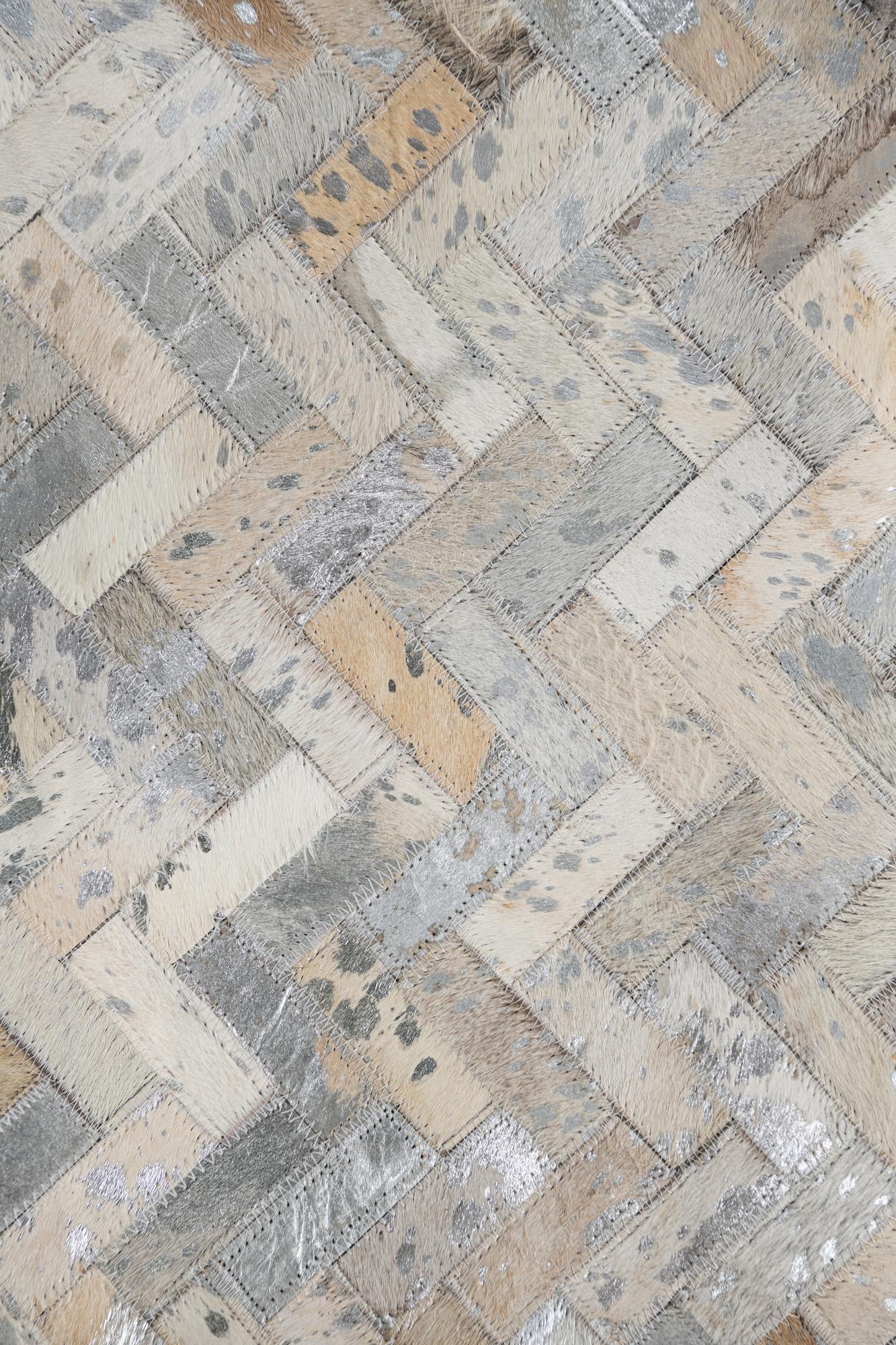 8' 1 x 9' 9 Cowhide Leather Rug