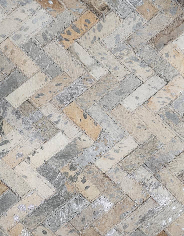 Detail image of 8' 1 x 9' 9 Cowhide Leather Rug