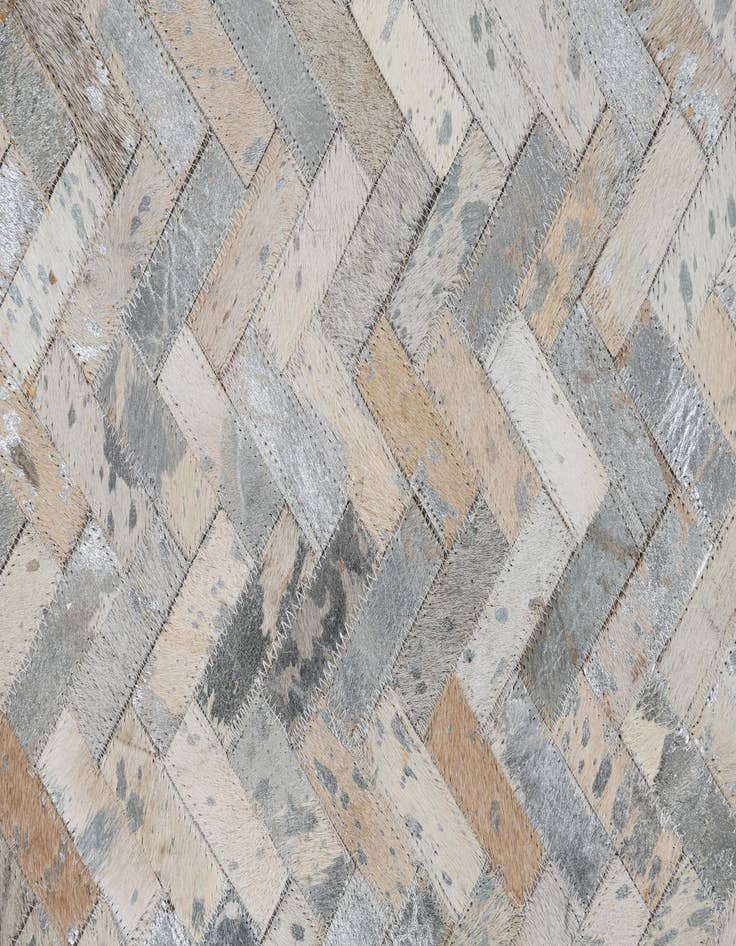 Detail image of 8' 1 x 9' 9 Cowhide Leather Rug