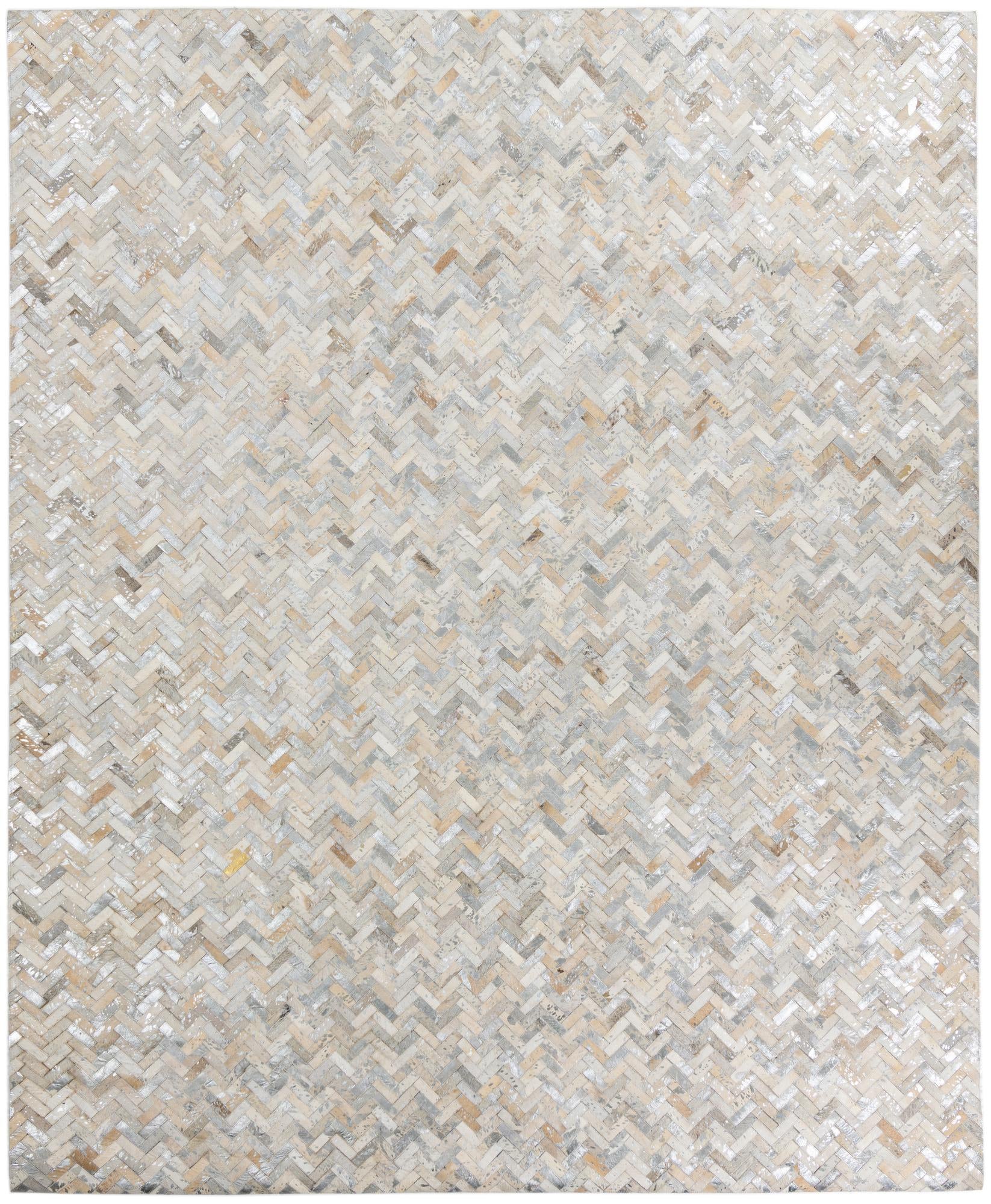 8' 1 x 9' 9 Cowhide Leather Rug