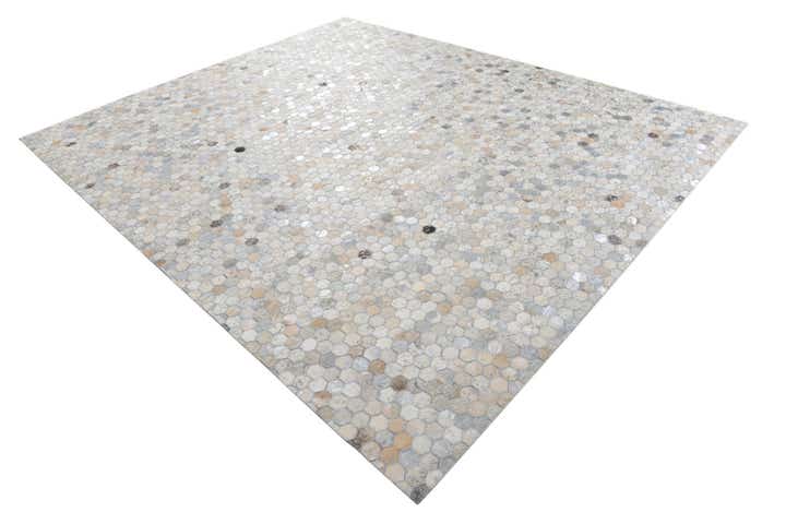 8' 1 x 9' 9 Cowhide Leather Rug