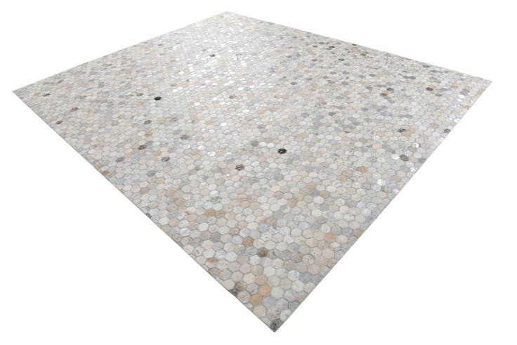 Detail image of 8' 1 x 9' 9 Cowhide Leather Rug