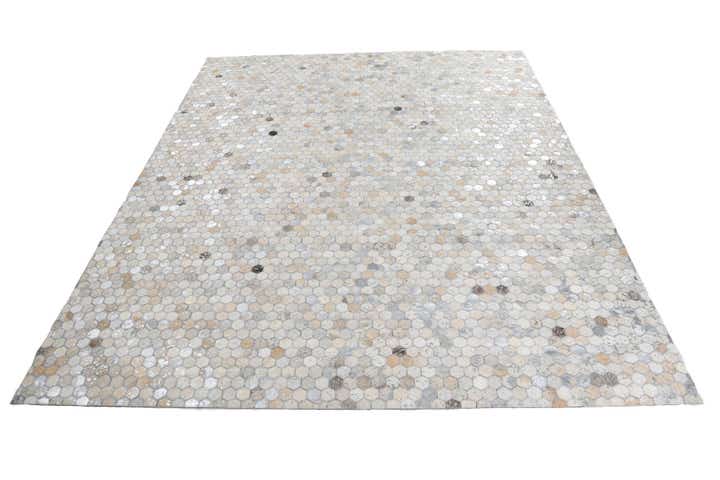 8' 1 x 9' 9 Cowhide Leather Rug