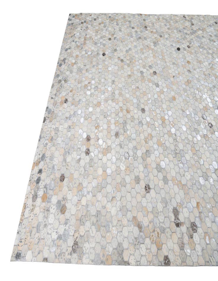 Detail image of 8' 1 x 9' 9 Cowhide Leather Rug