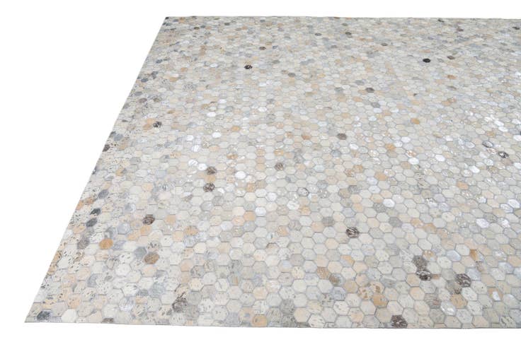 Detail image of 8' 1 x 9' 9 Cowhide Leather Rug