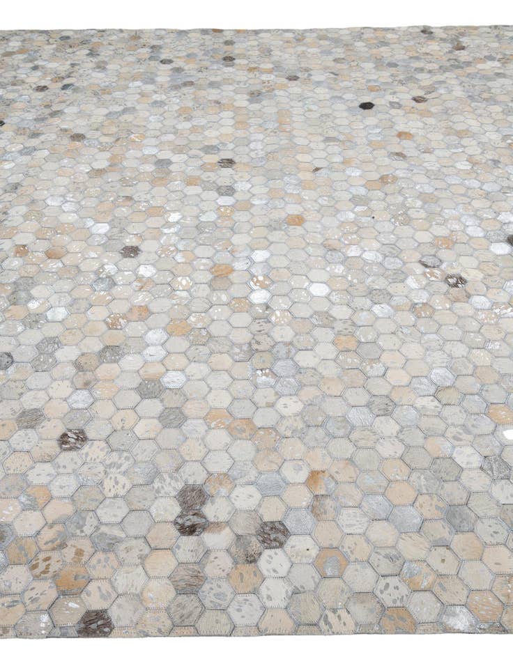 Detail image of 8' 1 x 9' 9 Cowhide Leather Rug