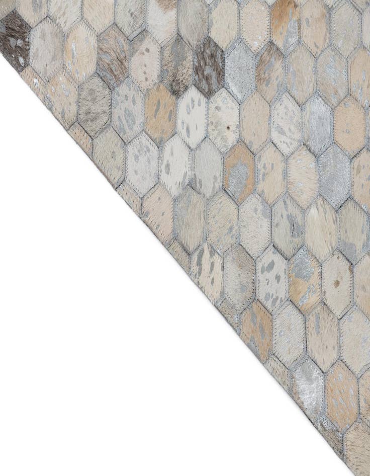 Detail image of 8' 1 x 9' 9 Cowhide Leather Rug
