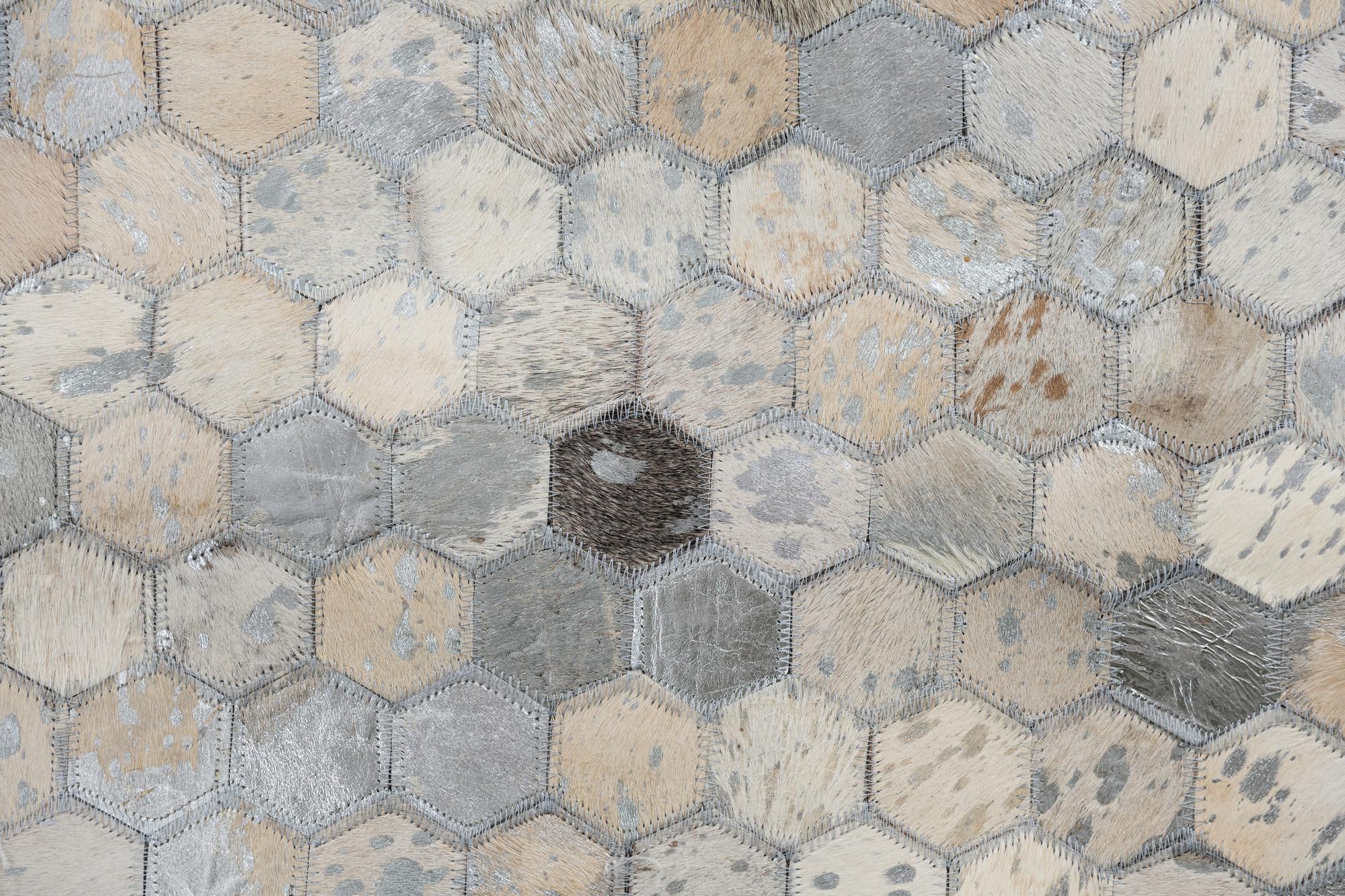 8' 1 x 9' 9 Cowhide Leather Rug