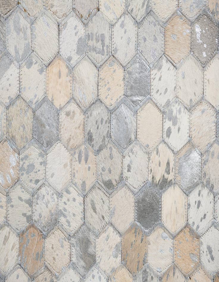 Detail image of 8' 1 x 9' 9 Cowhide Leather Rug