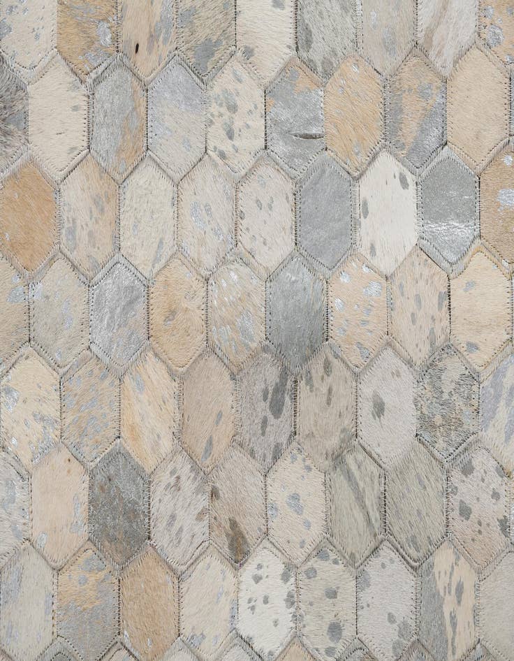 Detail image of 7' 10 x 9' 10 Cowhide Leather Rug