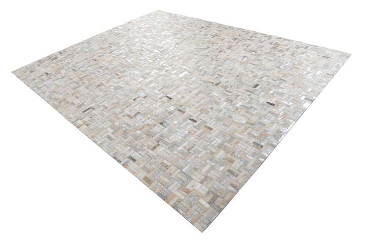 8' x 9' 9 Cowhide Leather Rug