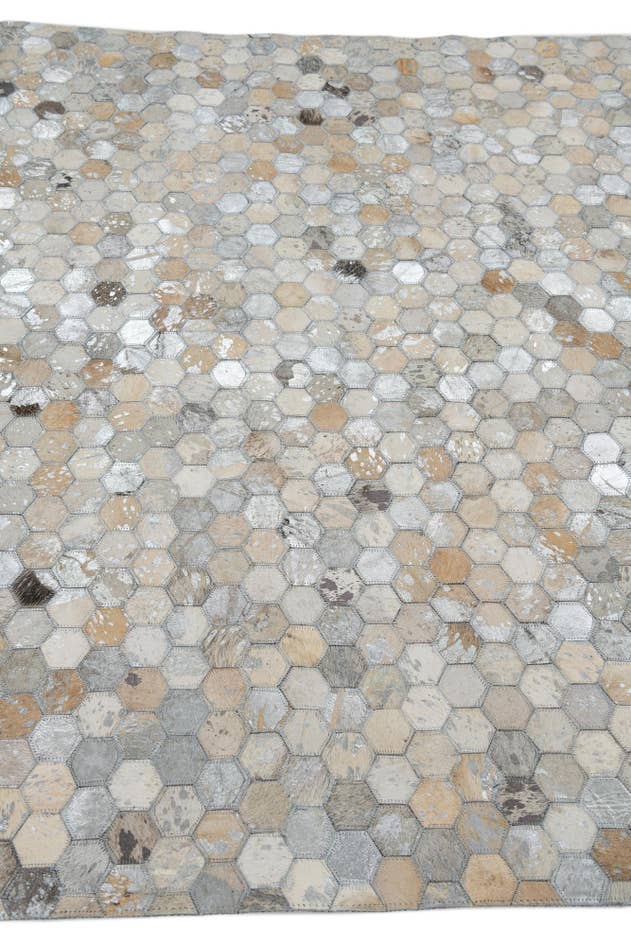 Detail image of 5' x 7' 10 Cowhide Leather Rug