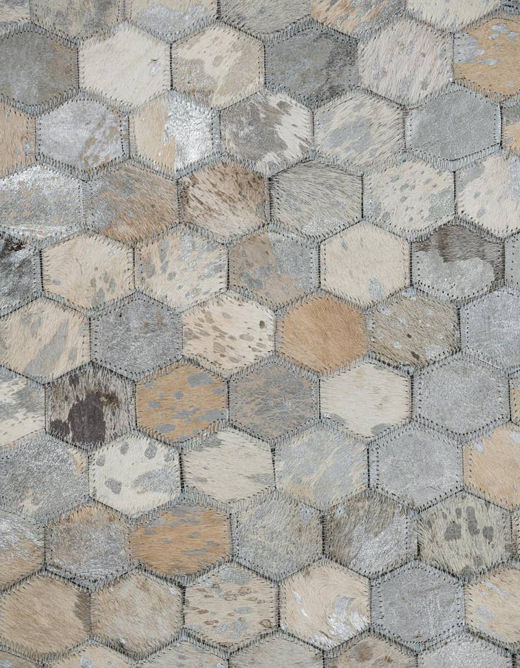 Detail image of 5' x 7' 10 Cowhide Leather Rug