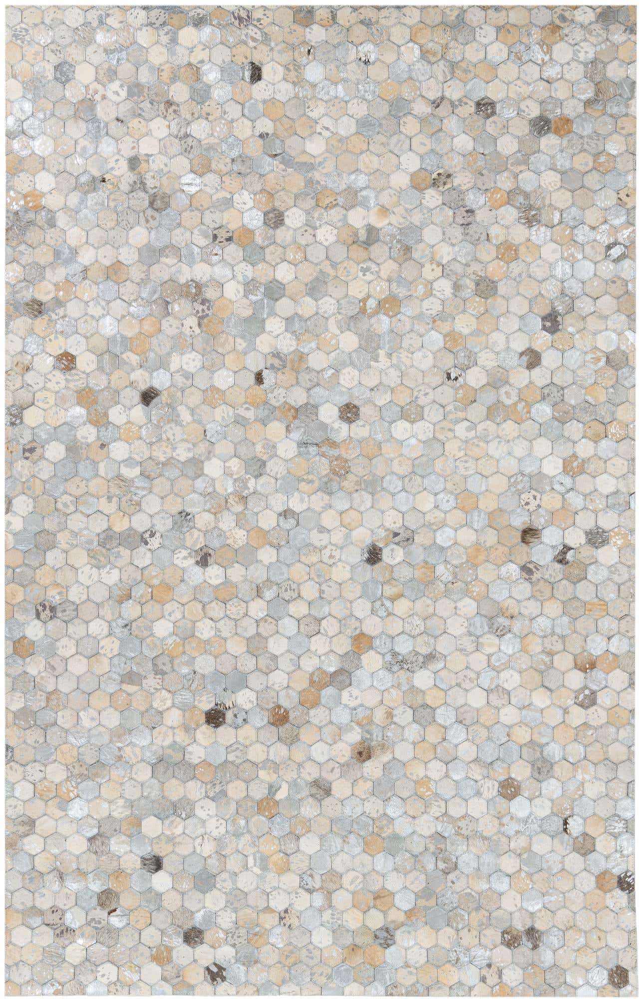 5' x 7' 10 Cowhide Leather Rug
