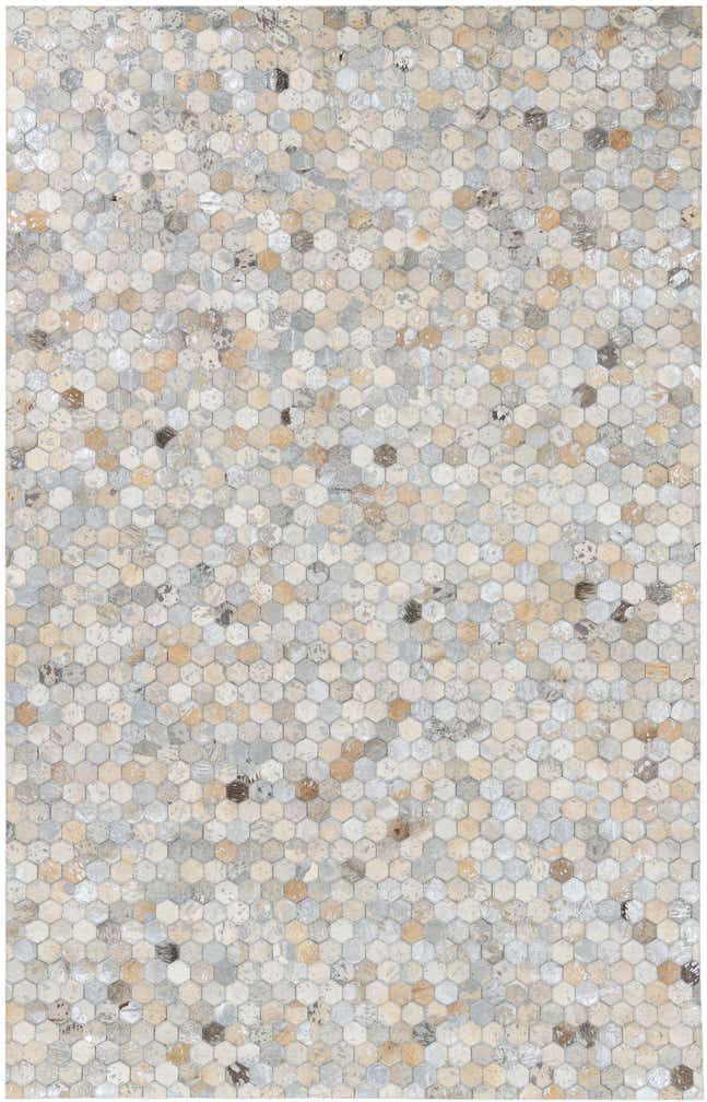 5' x 7' 10 Cowhide Leather Rug