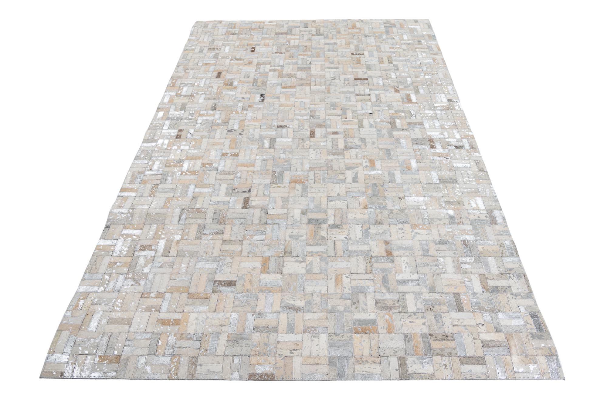 5' x 7' 10 Cowhide Leather Rug