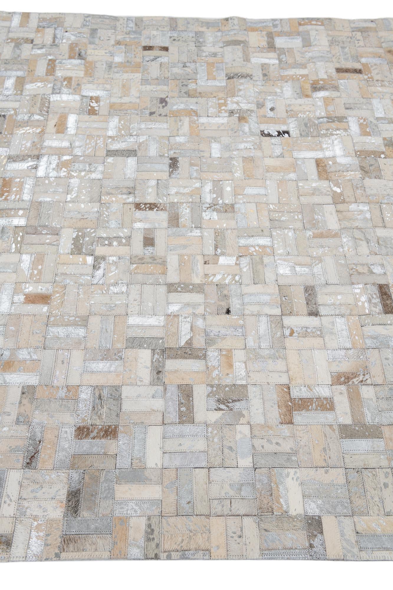 5' x 7' 10 Cowhide Leather Rug