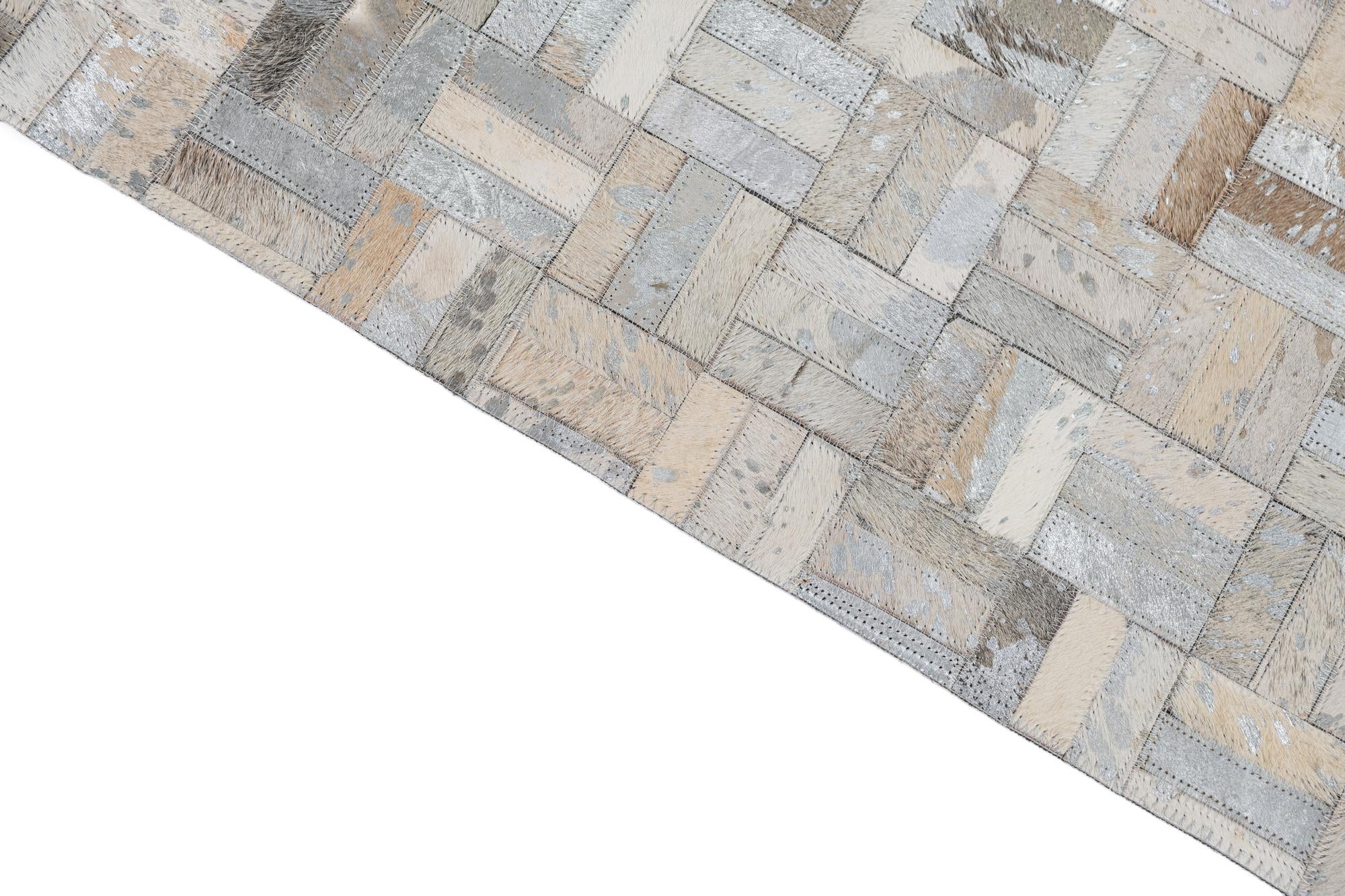 5' x 7' 10 Cowhide Leather Rug