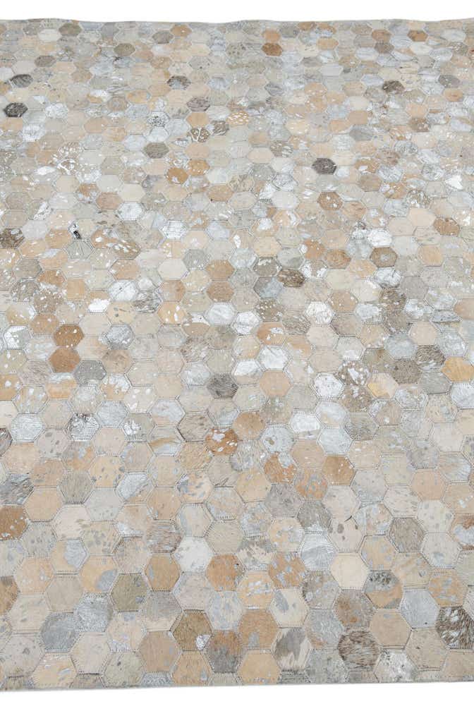 5' 1 x 7' 10 Cowhide Leather Rug