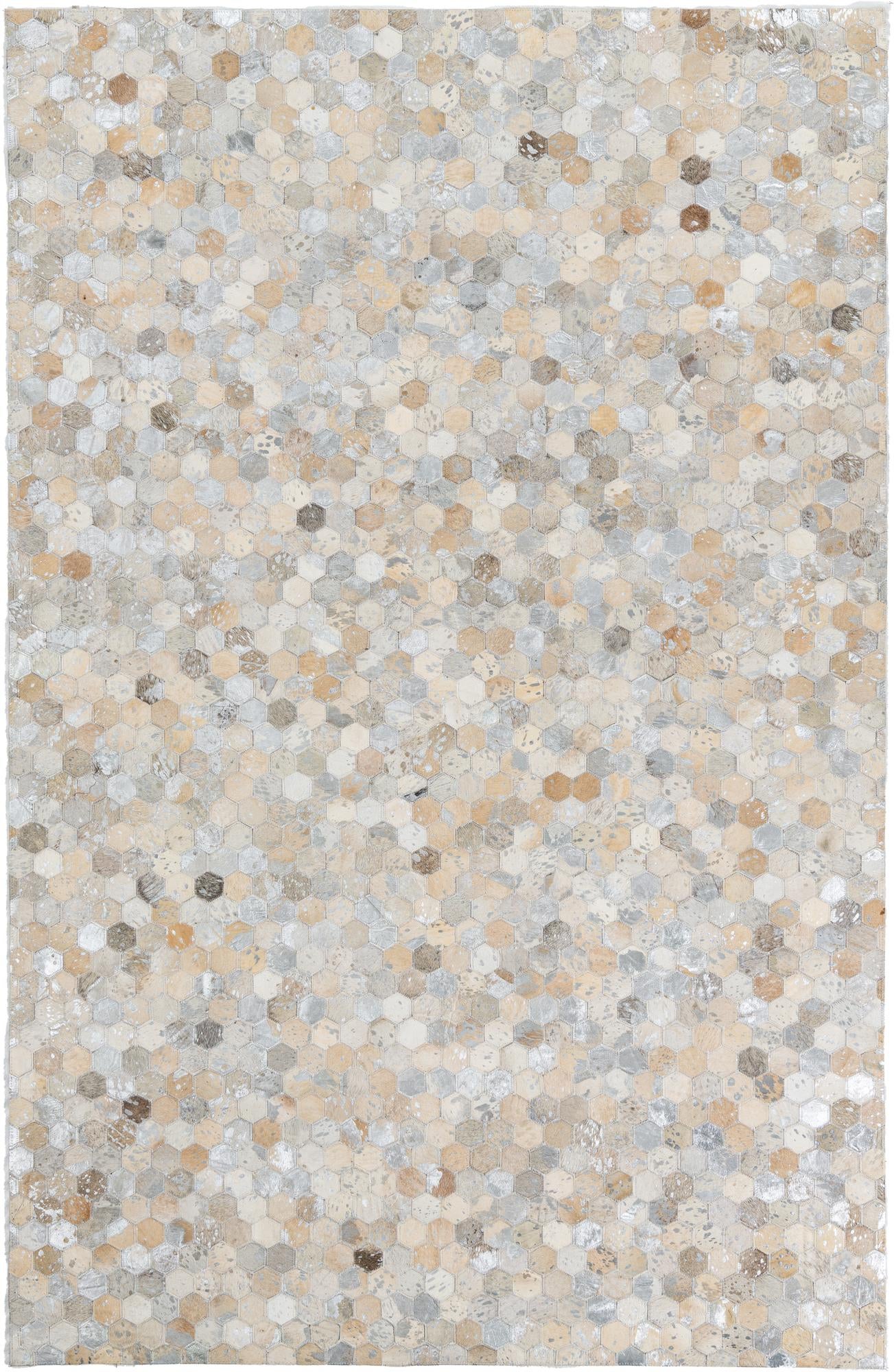 5' 1 x 7' 10 Cowhide Leather Rug