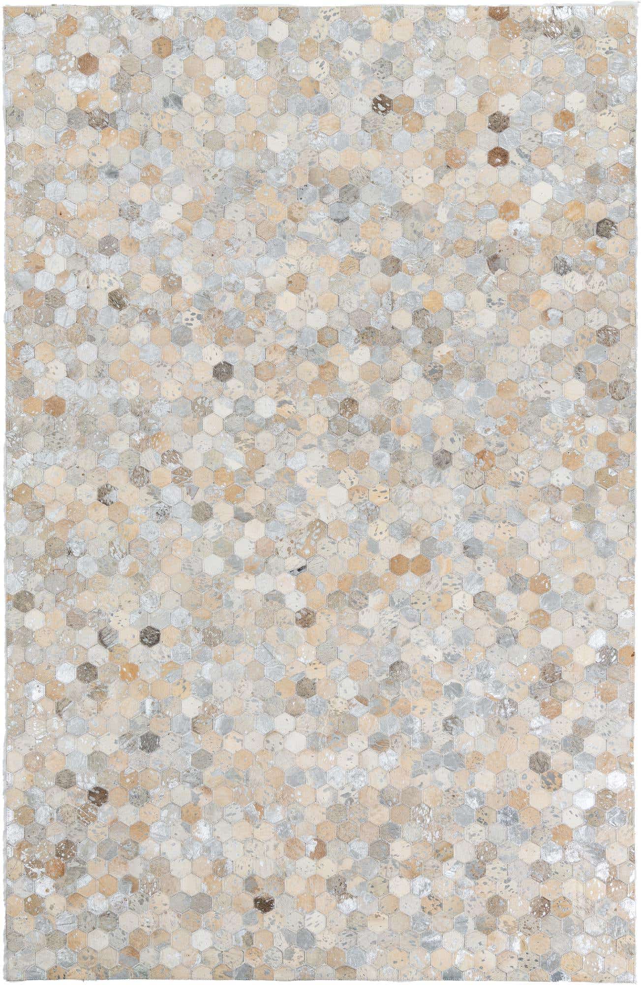 5' 1 x 7' 10 Cowhide Leather Rug