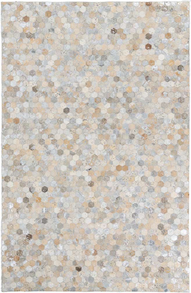 5' 1 x 7' 10 Cowhide Leather Rug