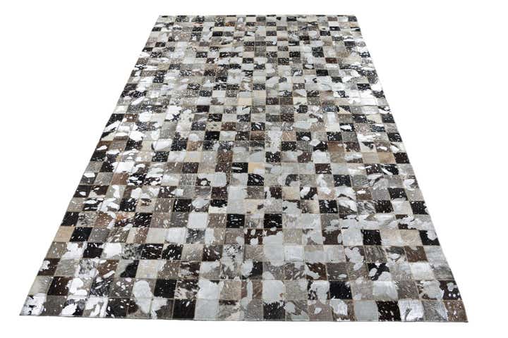 5' 1 x 8' 1 Cowhide Leather Rug