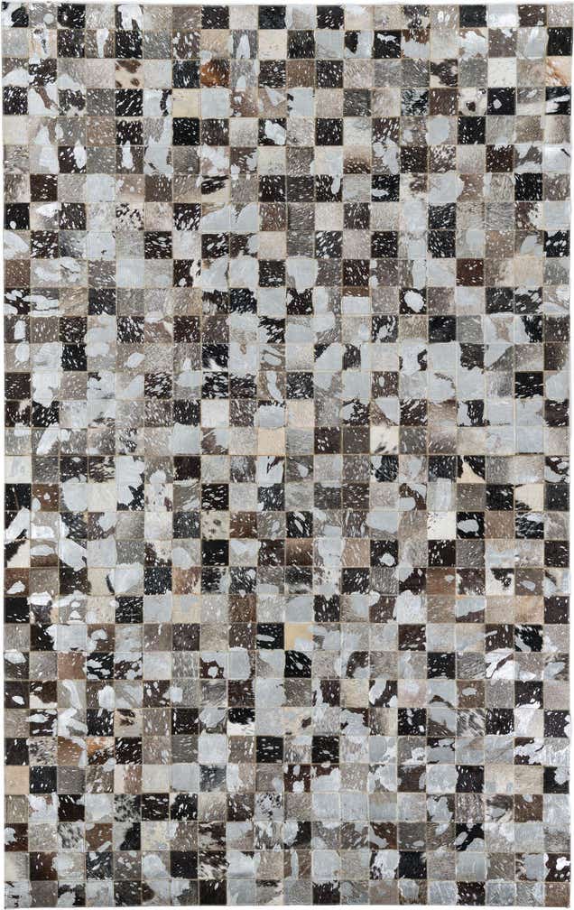 5' 1 x 8' 1 Cowhide Leather Rug