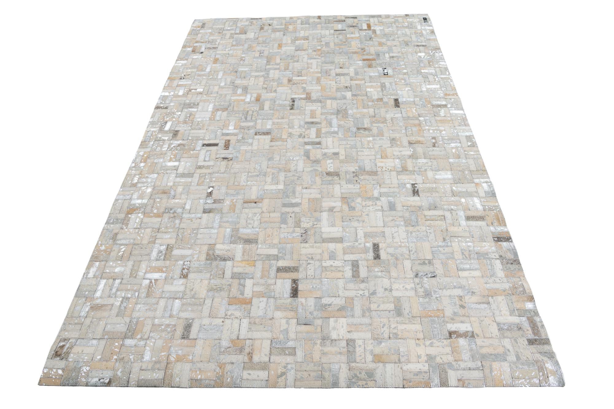 5' x 7' 10 Cowhide Leather Rug